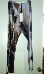 Gold, silver, tan and gray ladies leggings